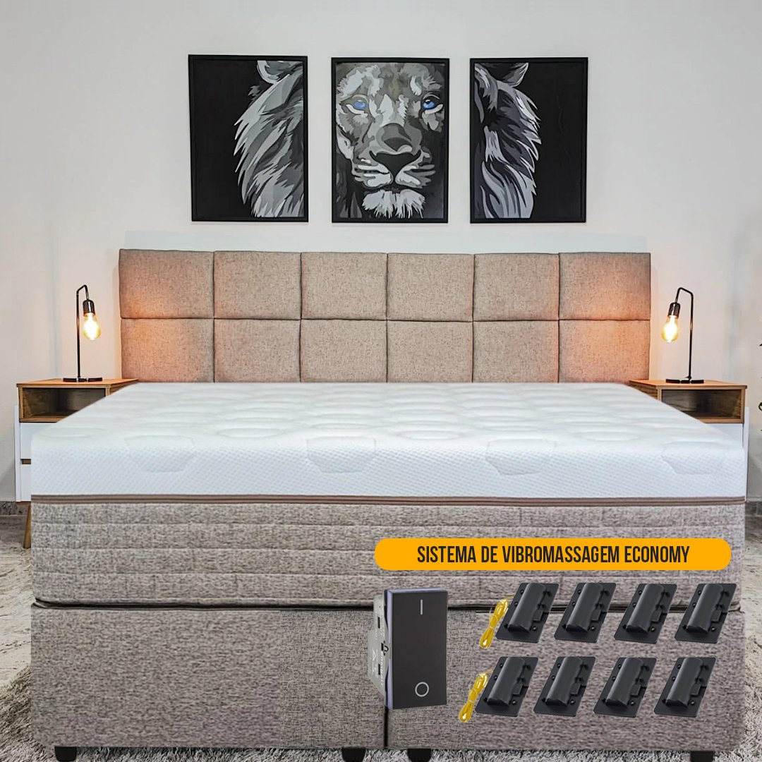 Colchão Molas Ensacadas com Massageador King Size 1,93x2,03 - New Exclusive Premium Conforto Lab